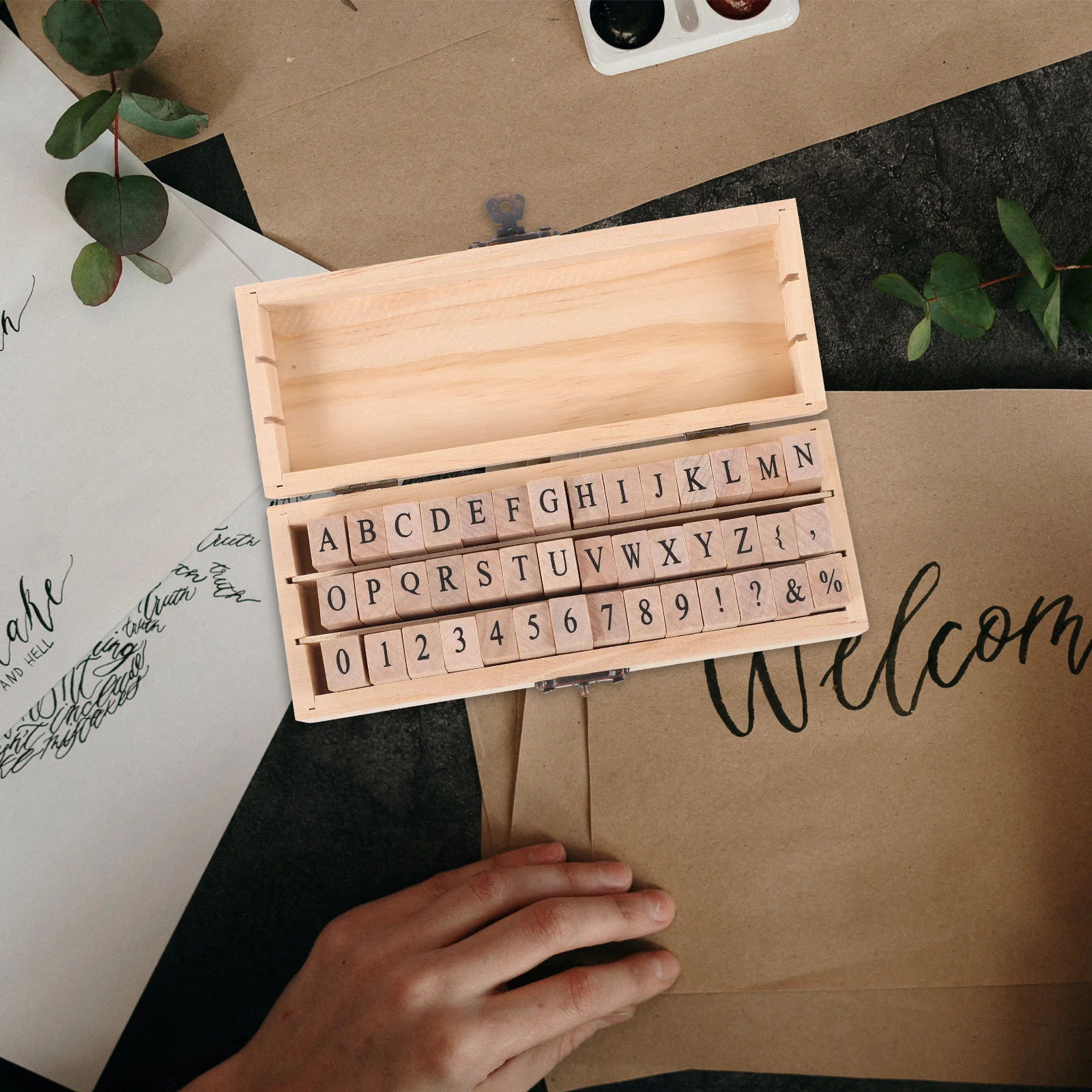 

1Set Wooden Stamp Alphabet Stamp Set for Scrapbooking DIY Crafts Retro Letter Stamps Journaling Craft Supplies