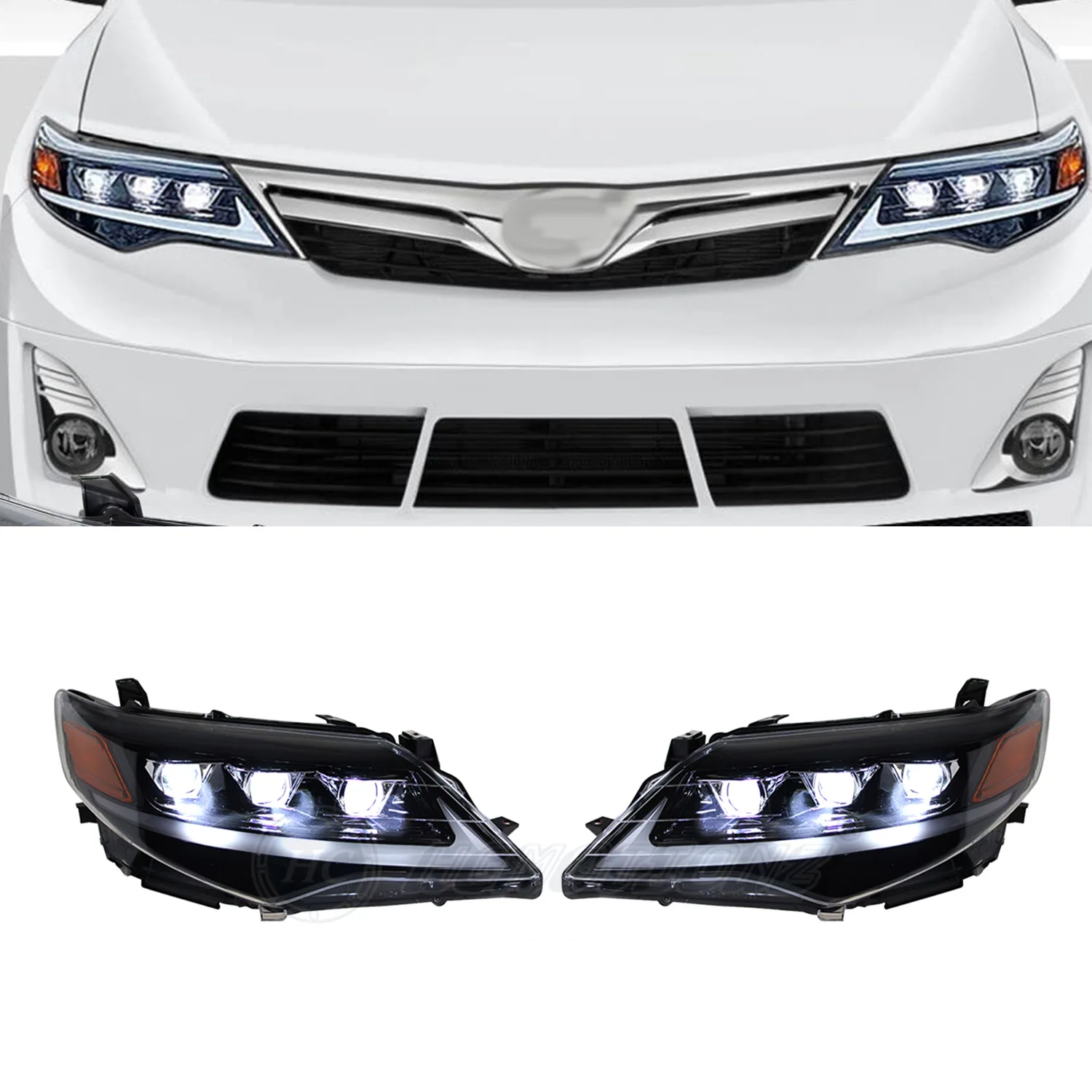 HCMOTIONZ Front light Assembly Accessories 2012-2014 Day Running Lights LED Headlights For Toyot Camr