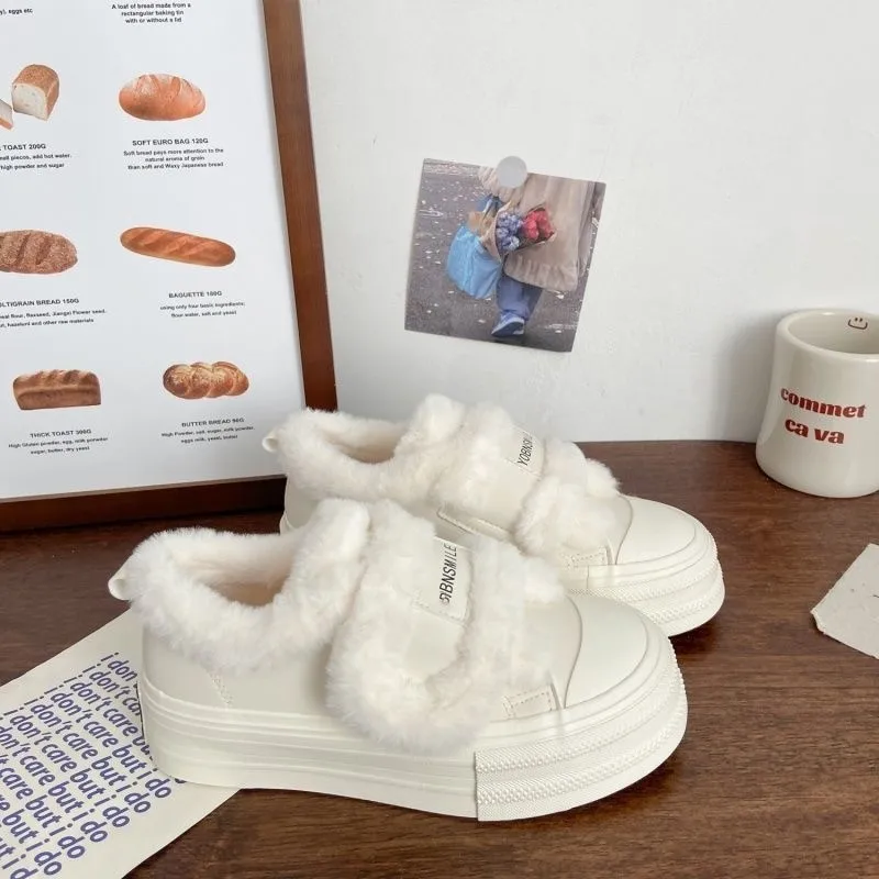 أحذية نسائية بيضاء بسيطة وعصرية، نمط جديد، برباط، مريح للاستخدام اليومي بالإضافة إلى أحذية رياضية مخملية منخفضة، أحذية كاجوال خفيفة #4