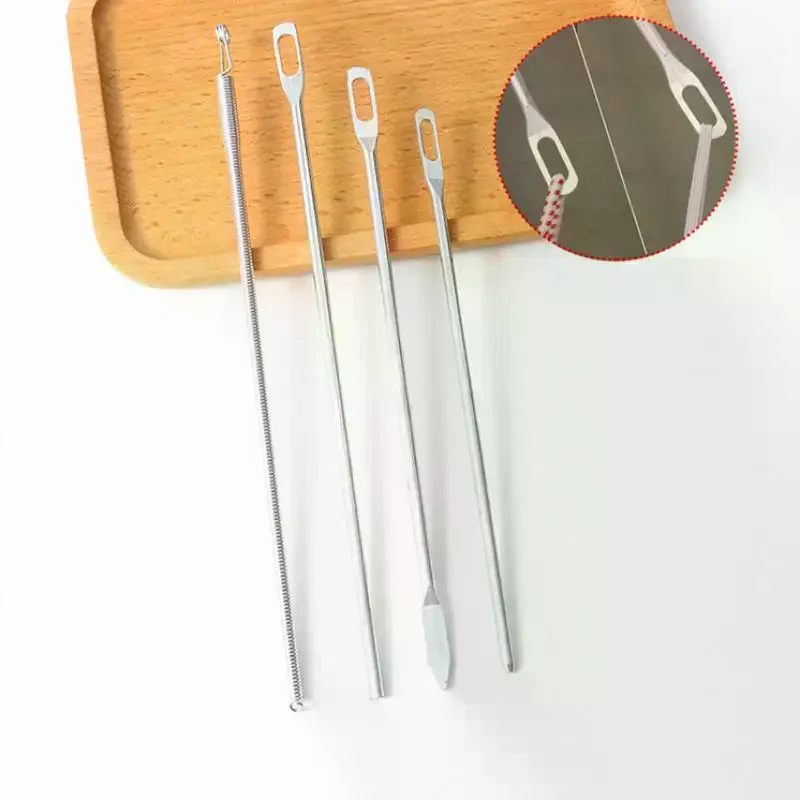 [YU]4PCS Flexible Spring Drawstring Threader Set For Elastic Cords Laces On Pants Hoodies DIY Sewing Repair Tool Kit Accessories