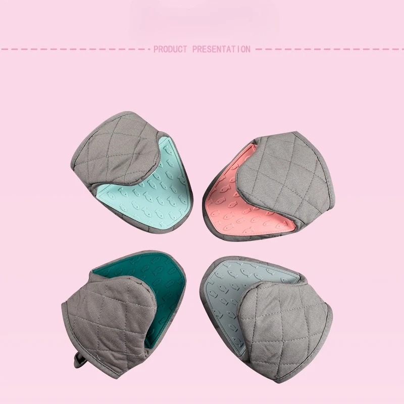 1pc Pads | Ergonomic Grip,Non-Slip Kitchen Mat,Baking Oven Insulated Gloves,Fish shaped semi silicone cloth hand grip gloves