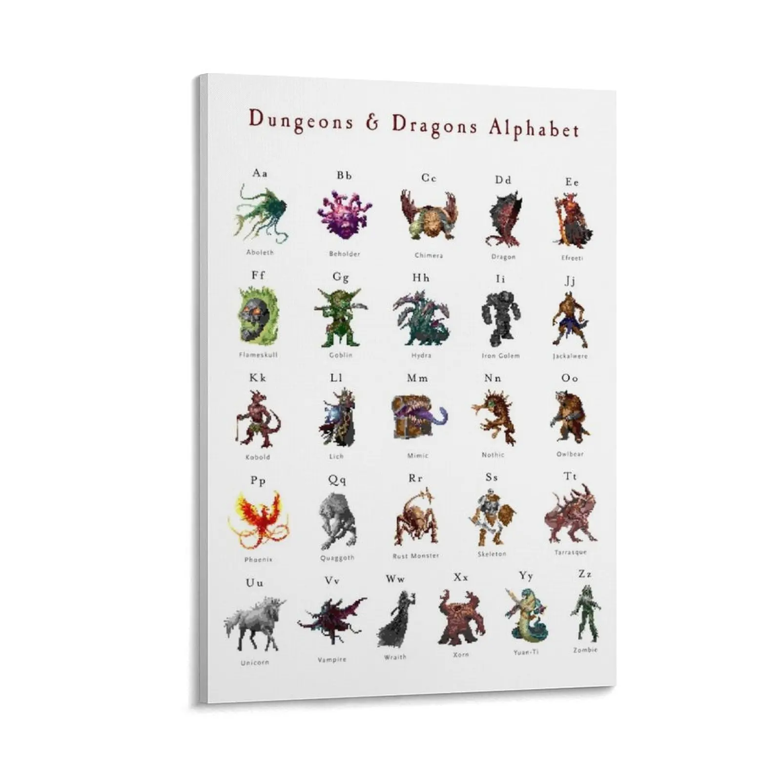 

Monster Alphabet Canvas Painting Decorative prints wall painting Decor for room Posters on the wall