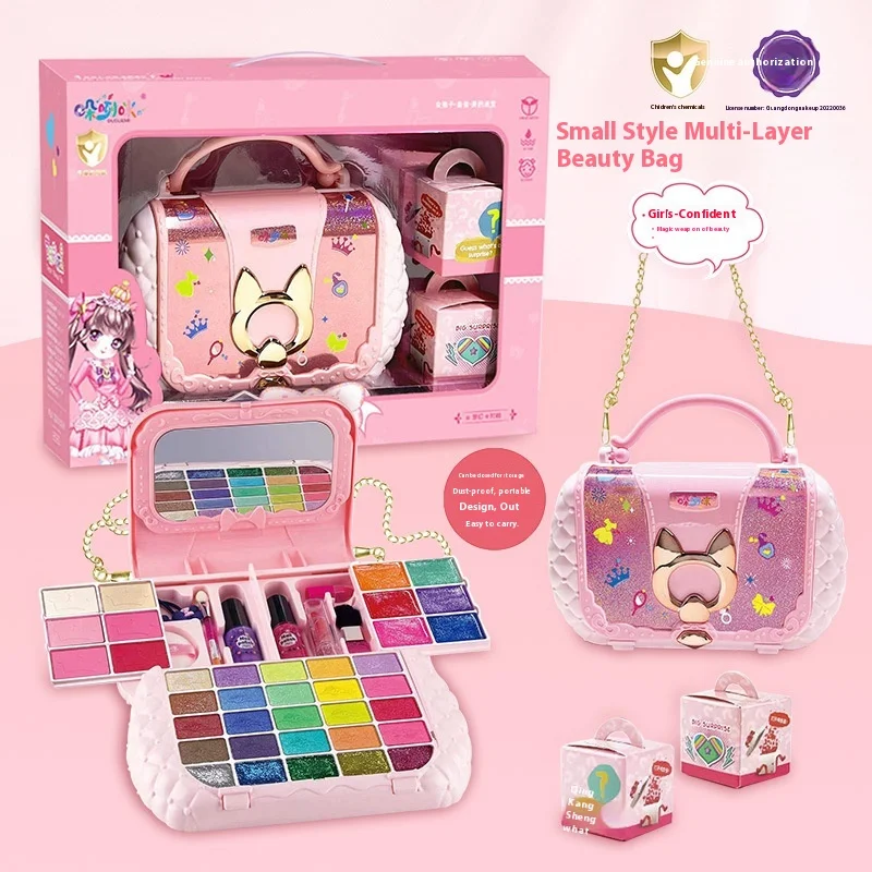 Children's Plastic Dream Makeup Box Cosmetics Set Makeup Delicate Appearance Toys Show Can Be Washed Over Every Family Toys