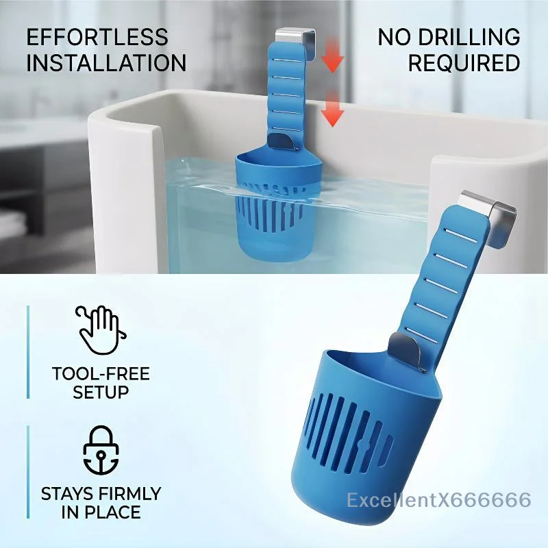 Hanging Drain Basket No Drilling Tool Free Installation Firm Hold for Laundry Room Small Laundry Supply Storage
