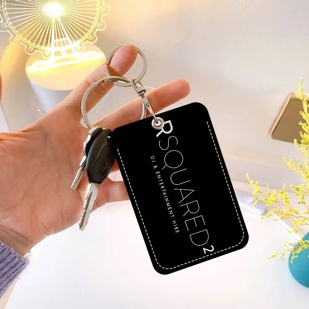 Fashion D-DSQUARED2 Bank Card,Subway, Bus Card Holder Keychain Key Ring Door Access Tags ID Card Case Keychain Access