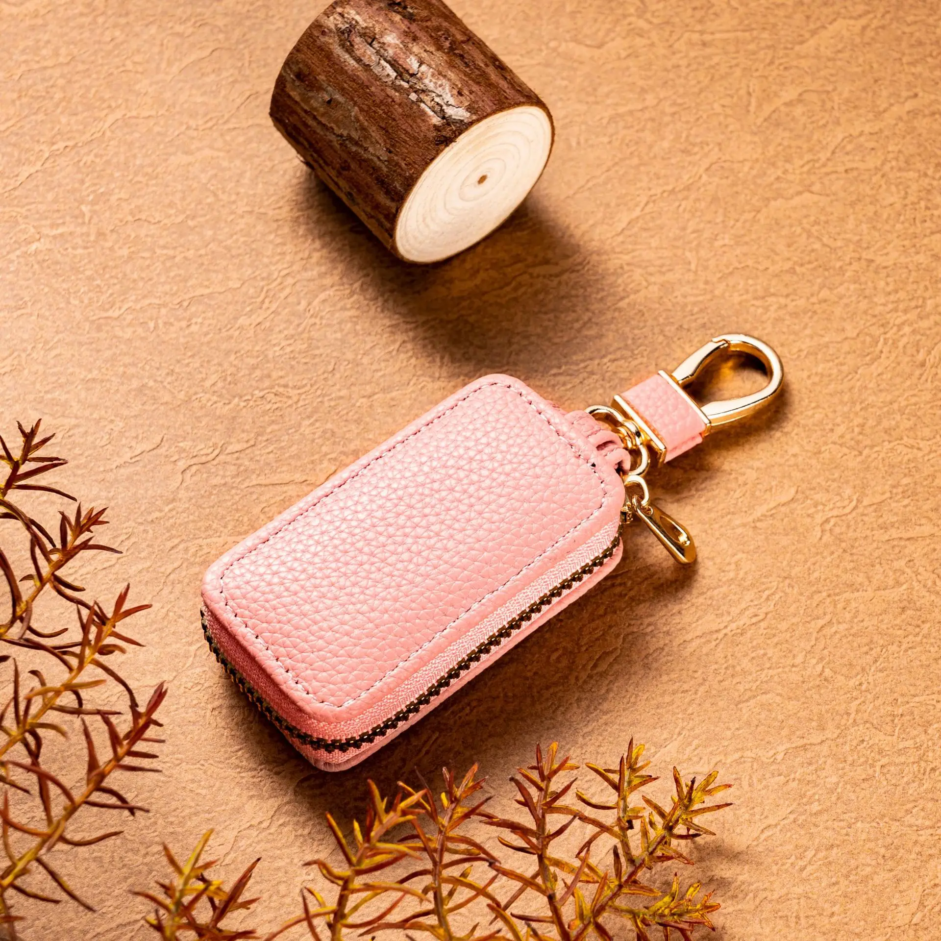 Mini Portable Key Bag Creative Storage Bag Leather Key Holder Multifunctional Key Pouch Protector Bag With Key Chain Wallet