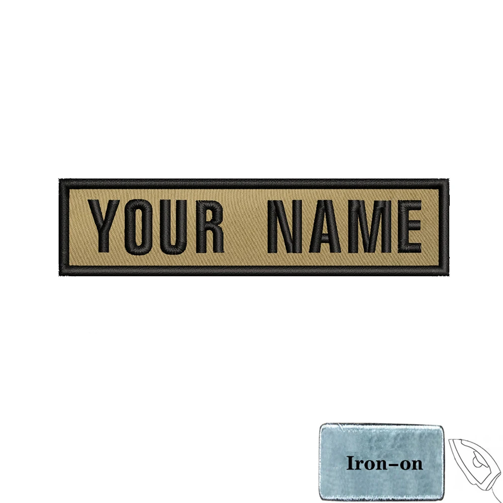 1 STÜCK 10 cm x 2,5 cm Benutzerdefinierte personalisierte Namensnummer Patch Streifen Abzeichen Tags Chevrons Armband Eisen auf oder Hakenschlaufe bestickt