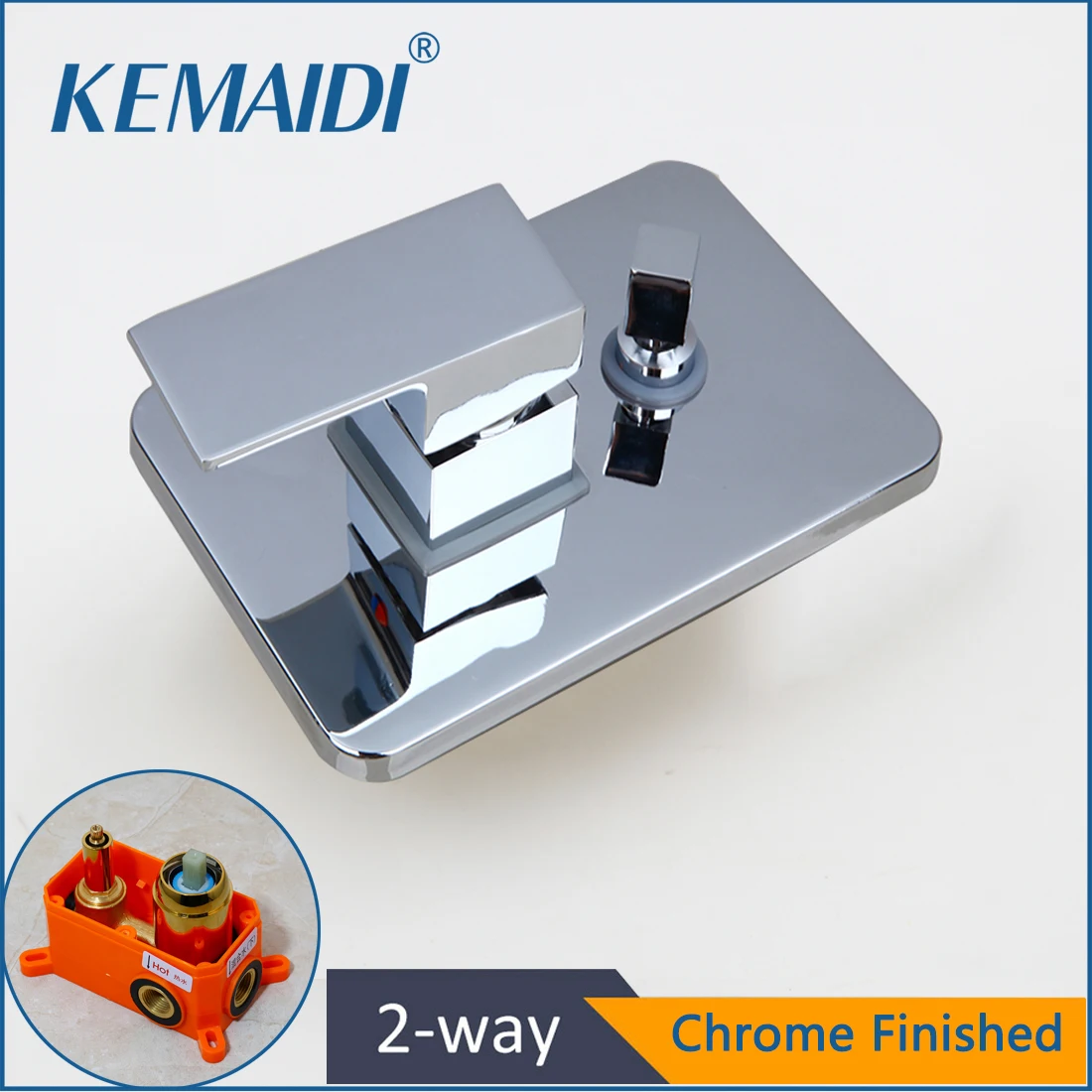 KEMAID  Zwart 8 12 16 Inch Douche Regenval Badkamer Douche Kraan Bad Regen Vierkante LED Licht Douchekop Douche Kraan set