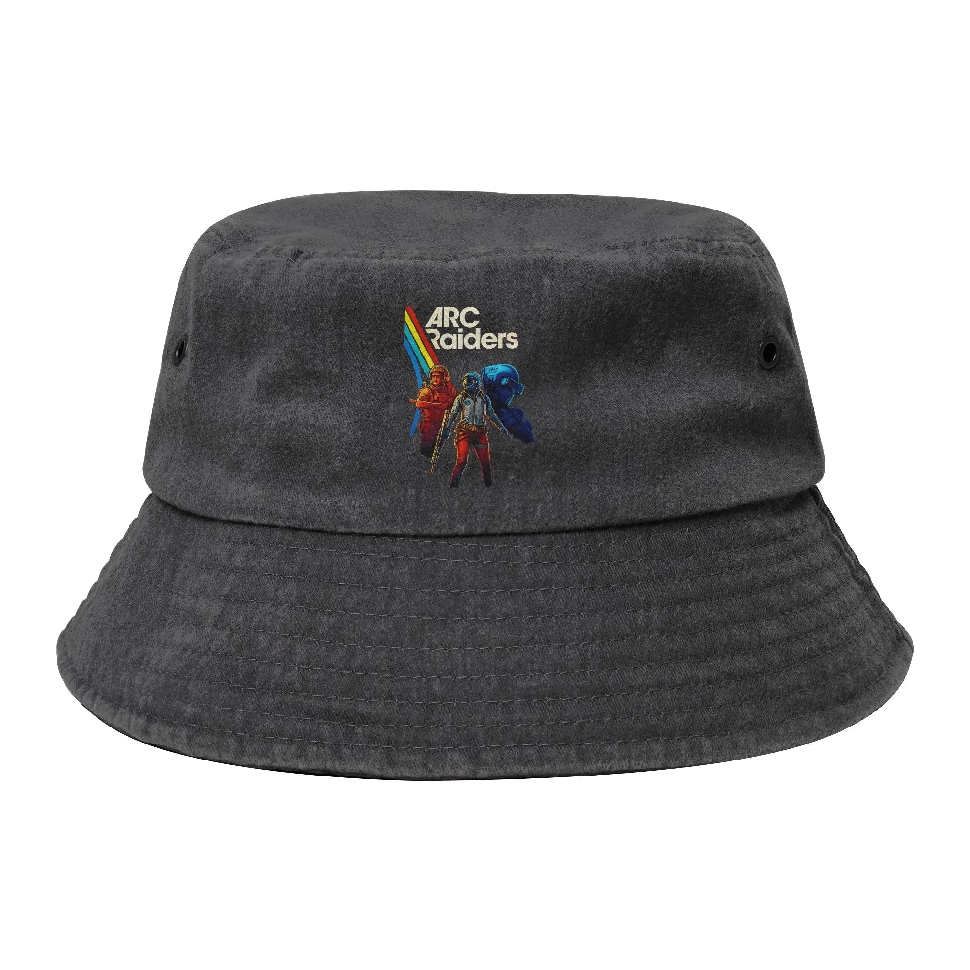 Unisex Distressed Denim Bucket Hats Arc Raiders  Outdoor Fishing Hats Sci Fi Game Bob Hat Gift