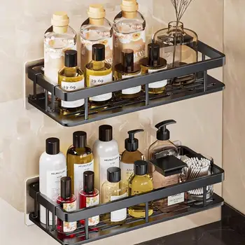 Drill-Free Aluminum Bathroom Shelf 1