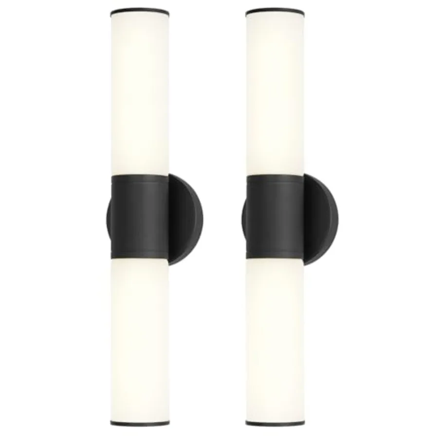 

2-Light Bathroom Vanity Lighting Fixture Black Wall Sconce with Opal White Glass E26 Stocket Indoor Wall Lamp Modern Mirror Lig