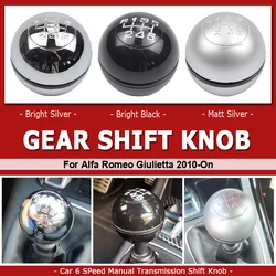 6 Speed Car Manual Gear Shift Knob Chrome Car Gear Shift Knob Shifter Lever Handball For Alfa Romeo Giulietta 2010-2019