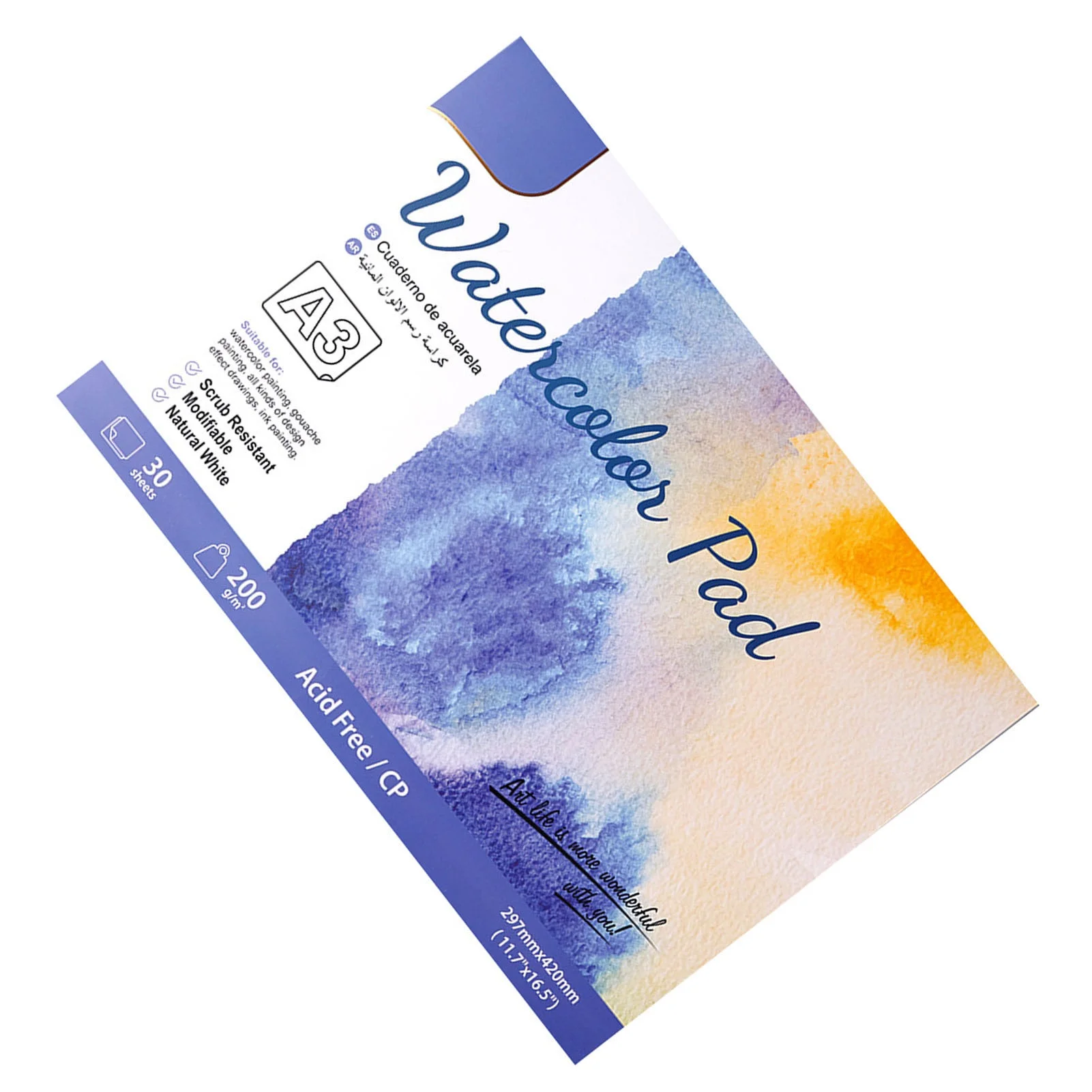 Watercolor Paper Pad Cotton Sketchbook for Artists Adults Students Painting Drawing 200g 30 Sheets Medium Coarse Grain SC06-A-5
