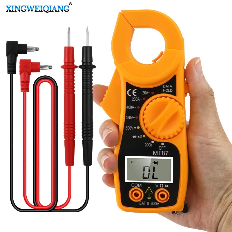 

MT87 Red Digital Multimeter Amper Clamp Meter Current Clamp Pincers AC DC Current Voltage Tester