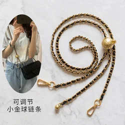 Small golden ball bag chain can be adjusted in length the crossbody bag belt leather chain women's bag  accessories.