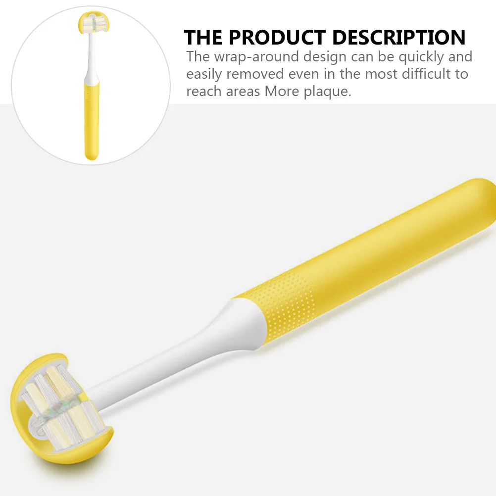 

3-Sided Toothbrush For Adults Triple Head Tooth Cleaner Efficient Plaque Removal Comfortable Handle Oral Care Brush