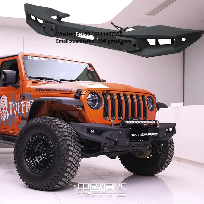 

Heavy Duty Car Front Bumper for Wrangler Jl/Jt Jeep Suv Offroad 4x4 Auto Retrofit Parts Steel Bull Bar Topfire Brand Spare Parts