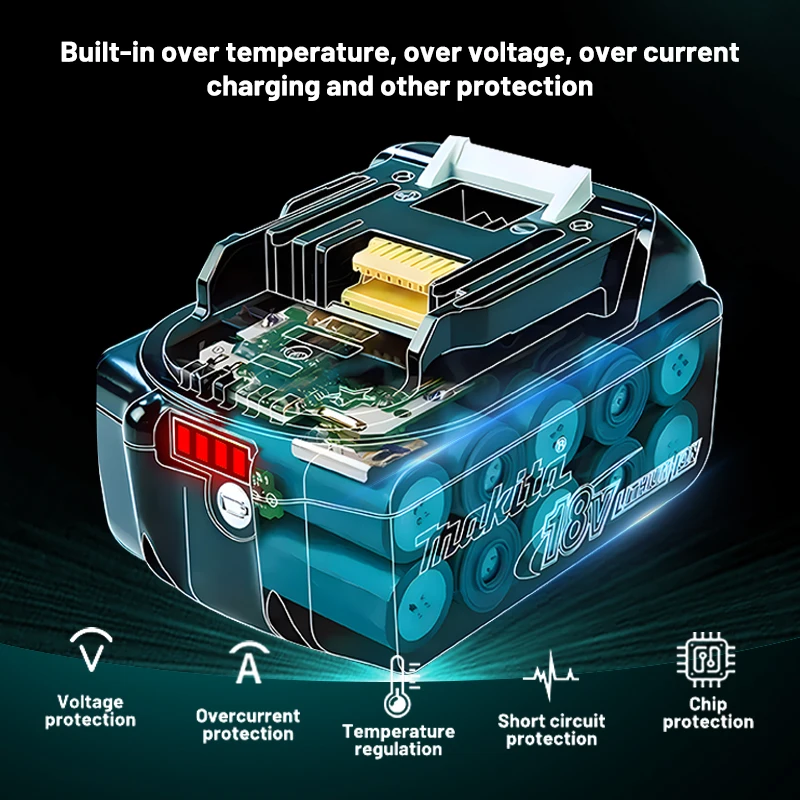 genuine makita 18V battery 6.0Ah replacement lithium battery for Makita，BL1830, BL1850, BL1850B, BL1860, BL1860B makita bms 18v