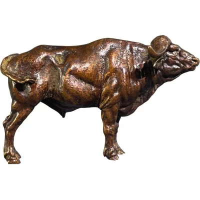 

Copper Zodiac Cow Home Furnishing Absorbing Gold Feng Shui Table Ornament Chinese Zodiac Cow Alloy