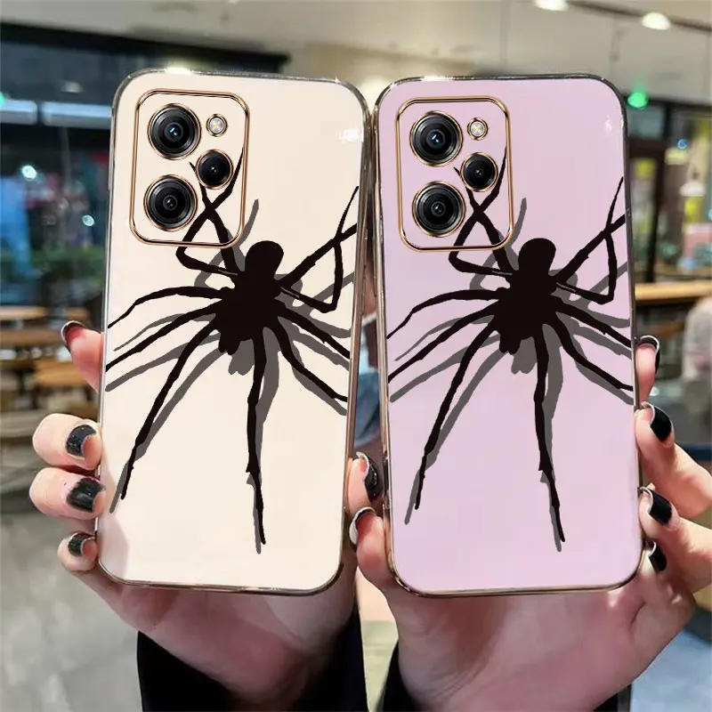 X5Pro Big Spider Plating Phone Case For Xiaomi POCO X5 X4Pro X4NFC X4GT X3Pro X3GT X3 X2 M5 M4Pro M4 M3Pro M3 Cover