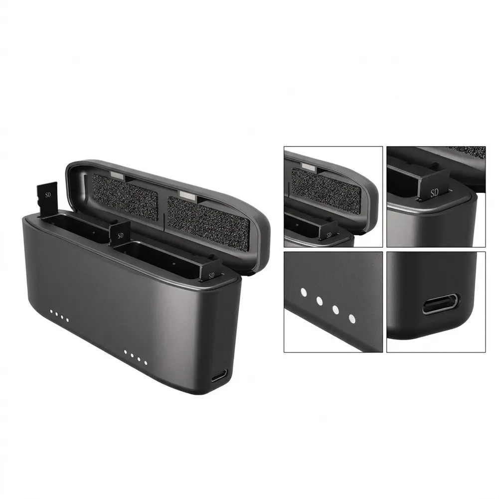 Lightweight Dual-Slot Charging Case For Insta360 X6 Accessories Supporting Simultaneous Charging Travel Convenience
