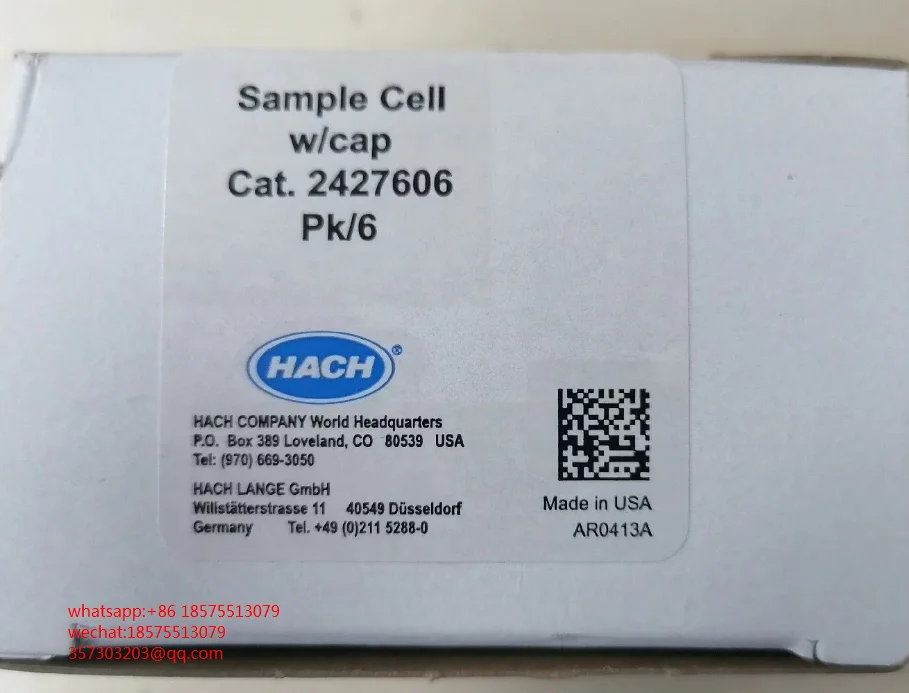 FOR HACH 2427606 SAMPLE CELL W/CAP Reagent Bottle Brand NEW 6 PIECE / PK