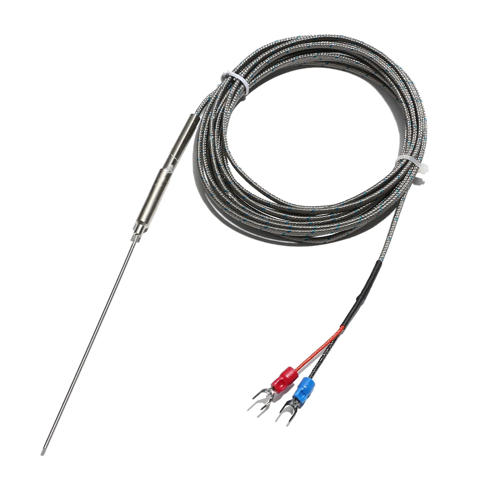 LJXH 1mm di Diametro Sonda K-Tipo di Termocoppia 2-fili Sensori di Temperatura 2-Terminali 1 m/ 2 m/3 m/4 m/5 m Termocoppia