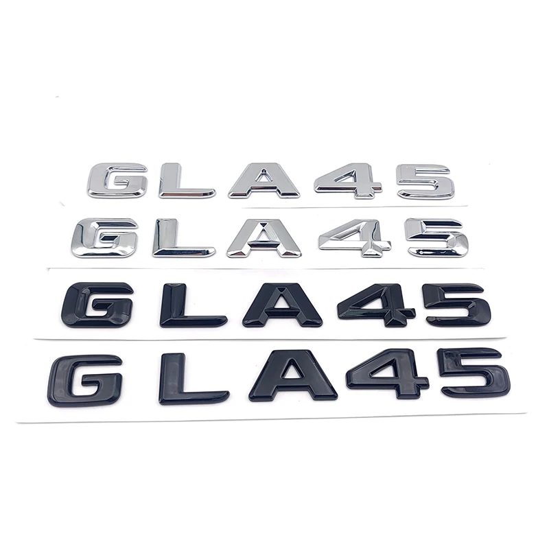 3d ABS Chrome GLA 45 GLA45 Logo Letters Car Trunk Emblem Badge Sticker For GLA45 H547 Accessories
