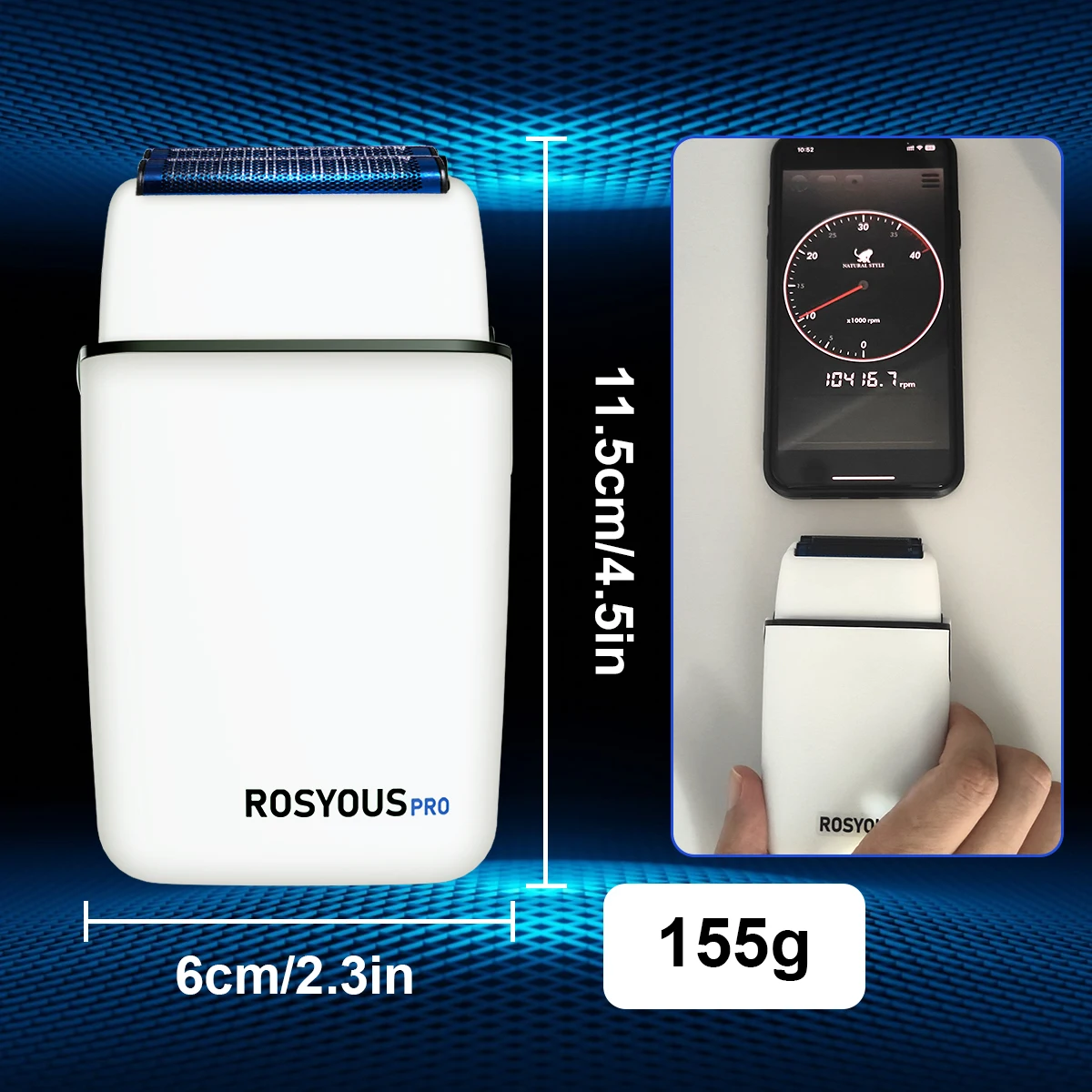 ROSYOUS RS620 مزدوج احباط الأزرق هيبوالرجينيك سكين صافي 10000 دورة في الدقيقة USB اللاسلكي المهنية ماكينة حلاقة لقص الشعر