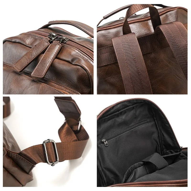 Vintage Men's Backpack Large Capacity Travel Backpacks Men Multiple Compartments Business Laptop Backpacks Male Schoolbags