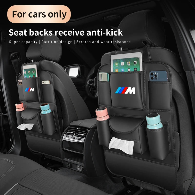 Car Seat Organizer Seat Back Storage Bag Rear Anti-wear Anti-kick Pad For BMW E36 E39 E46 E60 E90 F10 F20 F30 F01 X1 X3 X4 X5 X7