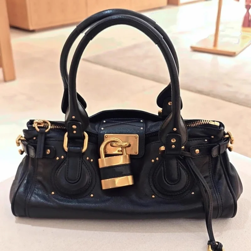 

Luxury Tote Bag Waterproof Women Vintage Lock Buckle Design Hand-held Underarm Bag Female Large Boston Hobos Business Handbag