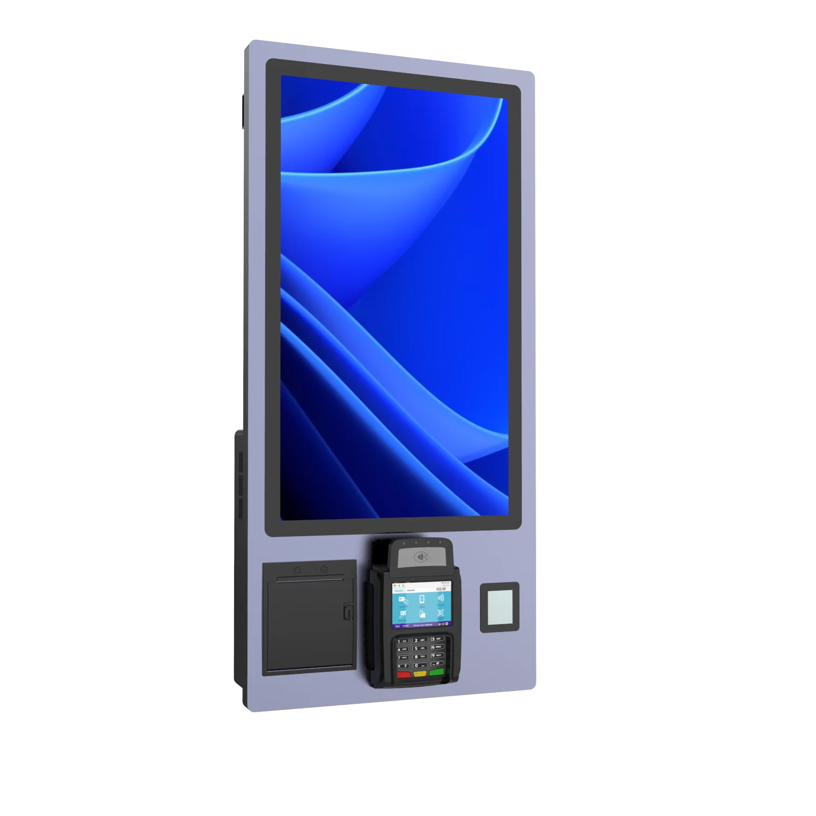 POS Terminal Holder 23.8 Inch Floor Stand Or Wall Mount Kiosks Self Service