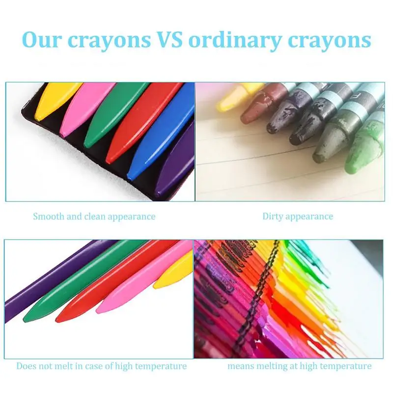 Triangular Crayons Organic Pencil Crayons Set Easy To Hold Washable Crayons For Kids Handwriting Posture Correction Coloring Art