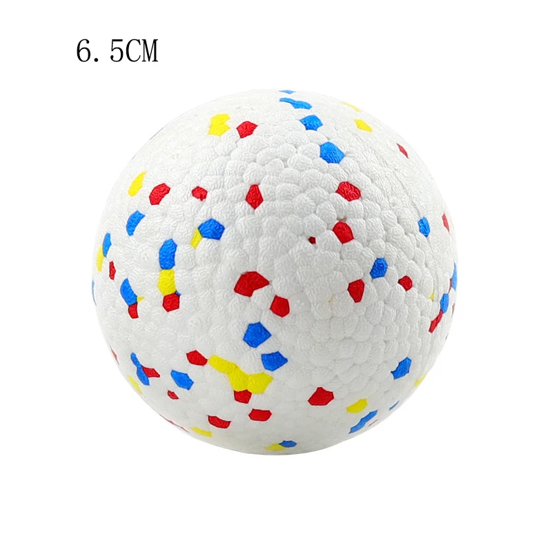 Funny Interactive Toys Colorful Pet Doy Elasticity Chewing Ball Rainbow Color Rubber Bell Sound Ball Round Shape Ball With Bell