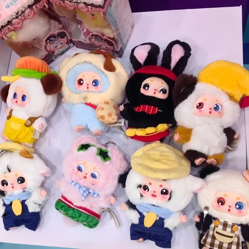 

New Genuine Baby Three Little Fatty Bean What Should I Eat Today Cute Blind Box Trendy Toys Cute Figurines Decorative Doll Gifts