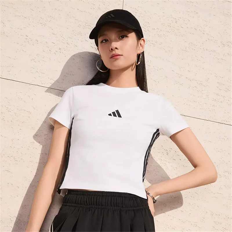 

Adidas Women's Short-Sleeved T-Shirt - Summer 2026 New Style Slim-Fitting Half-Sleeve JE1239