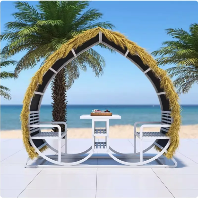 outdoor clock in the photo love bar chair card table chair scenic wedding shooting props creative simple swing