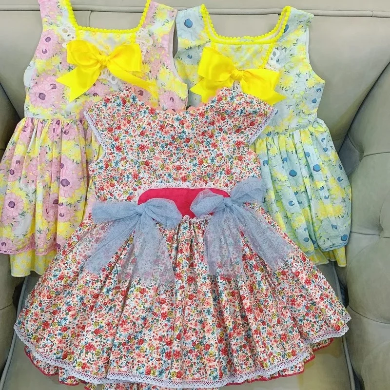 

Summer Spanish Children's Wear Girls Floral Princess Dress Lolita Girls' Dress 4-10 Years Old Flower Girl Dresses Vocation Dress