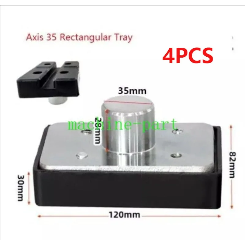 4PCS Car Lift Rectangular Rubber Tray Heightening Feet Pads Shaft Diameter 35mm