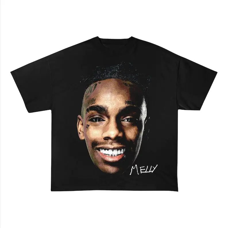 Vintage Style Authentic Ynw Melly Mel Murder On My Mind Rap Tee T-shirt Black