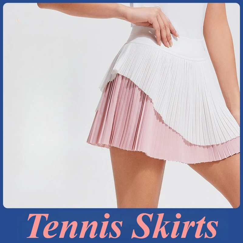 High-Waisted Pleated Skirt Women's Two-Piece Style Tennis Skirt Casual Fashion Sporty Skirts 12 Colors Available Plus Size