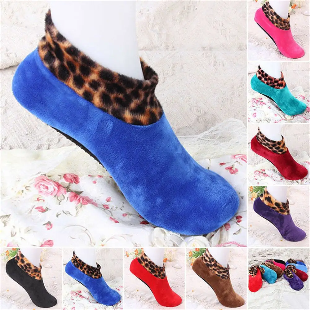

Thermal Fashion Leopard Non Slip Sockings Winter Warm Thicken Floor Socks Bed Sock