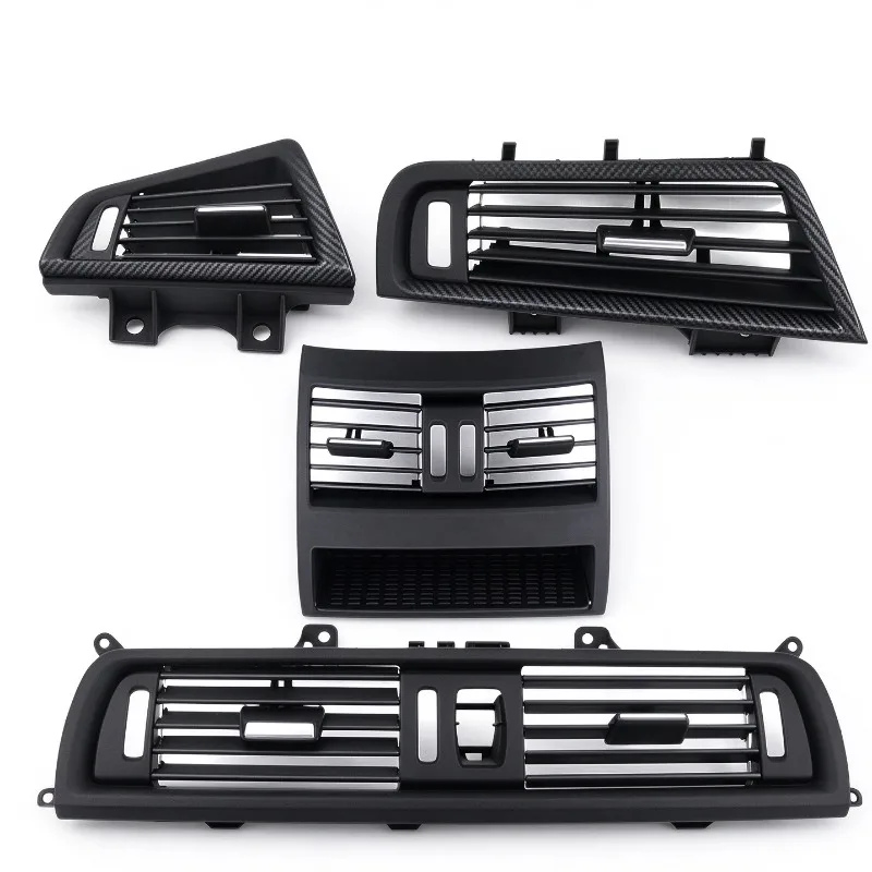Air Vent Grille Compatible with BMW 5 Series F10 F18 64229166884 Carbon Fiber Texture Air Outlet Panel for Dashboard