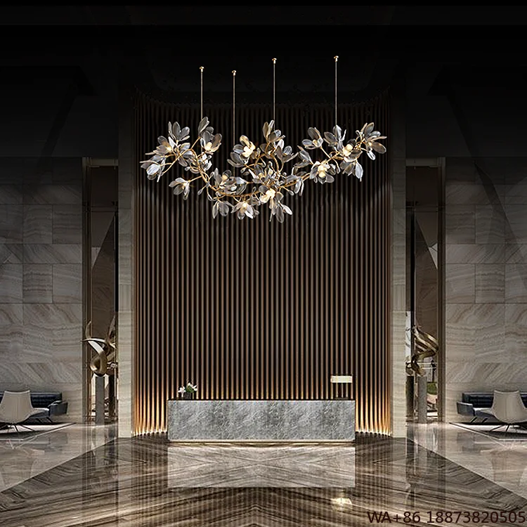 Lámpara LED de diseño elegante, decoración interior, vestíbulo de Hotel, escalera, techo, proyecto personalizado