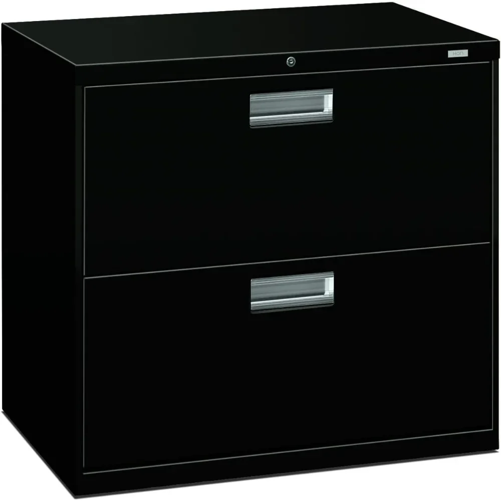 

2-Drawer Filing Cabinet - 600 Series Lateral Metal File Cabinet, 30"W by 19-1/4"D, Black Filing Cabinet