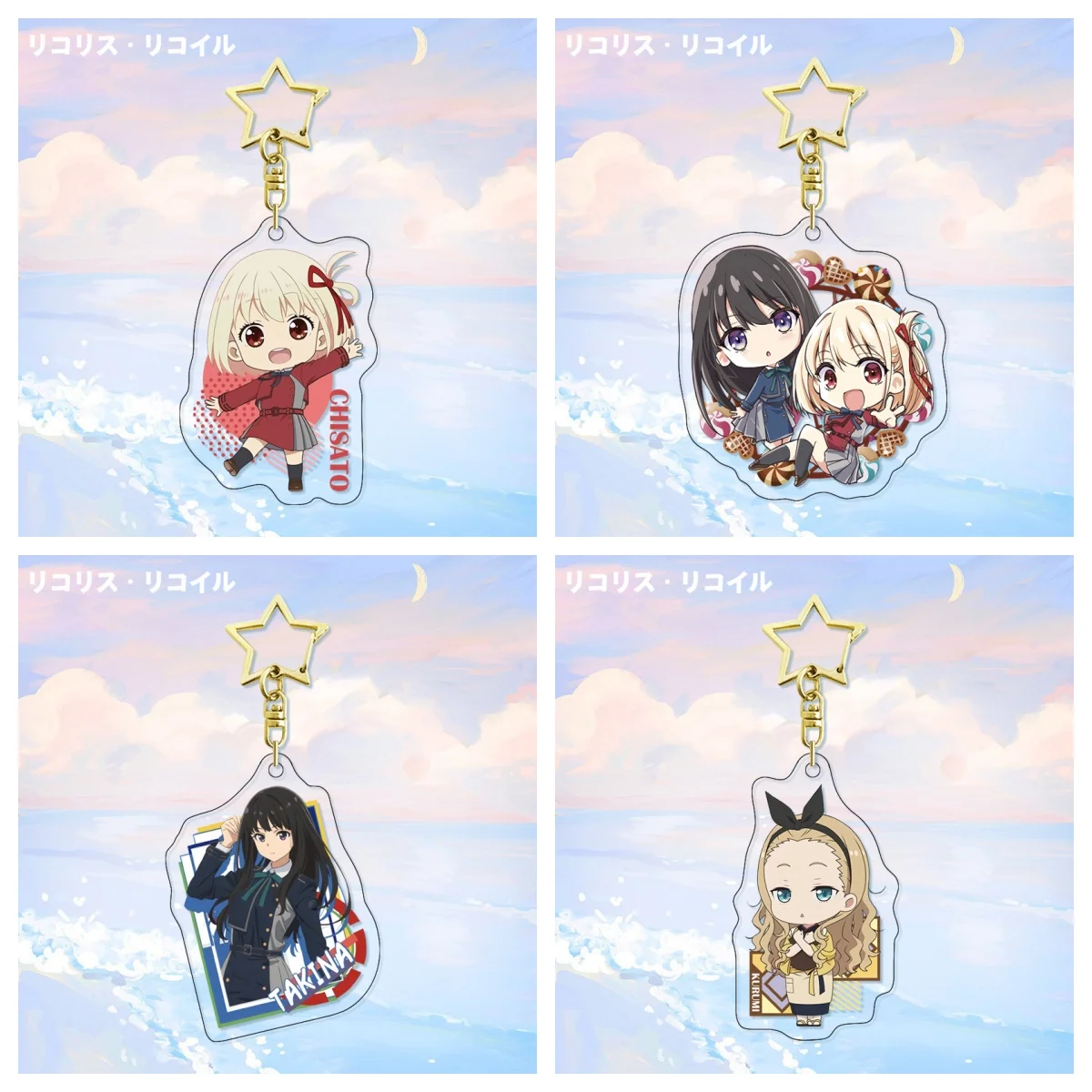 

Hot Anime Lycoris Recoil Cosplay Acrylic Keychains 6cm Nishikigi Chisato Takina Inoue Mizuki Nakahara Fans Christmas Gifts