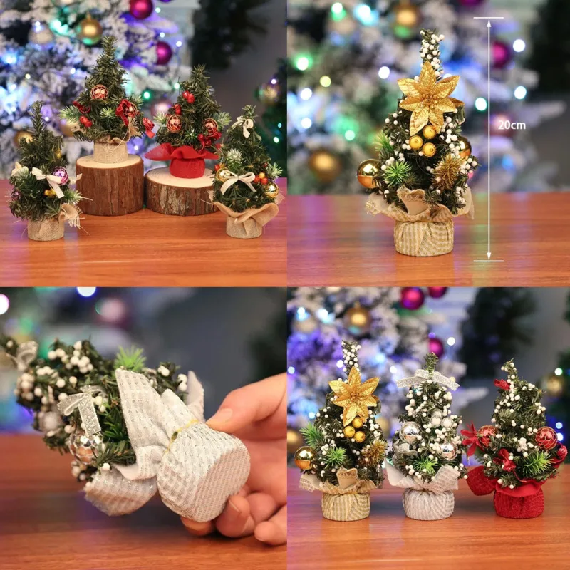 

20cm Mini Christmas Tree Tabletop Christmas Tree Decoration Holiday Window Display Ornament Perfect Christmas Tree Gift Kids New