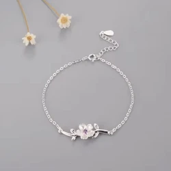 Personality New Art 925 Sterling Silver Jewelry Female cherry blossom tree branches High-quality Popular Bracelet