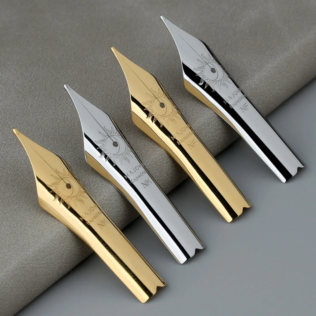 MAJOHN No. 8, 40 Long Blade Sharpening Pen Nibs NF NM0.6~0.8 Hand Polished Pen Tip Large Iridium Calligraphy Practice Pen Tip